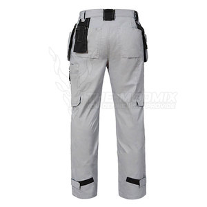 Pantalon de travail cargo gris respirant multi-poches en coton durable résistant à l'abrasion pour l'extérieur - Product Image 6