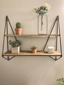 Solid Wood <b>Wall</b> <b>Shelves</b> Floating Wooden <b>Wall</b> <b>Mounted</b> <b>Shelf</b> Set Space Saving Storage Display <b>Shelves</b> for Living Room Bedroom - Product Image 4