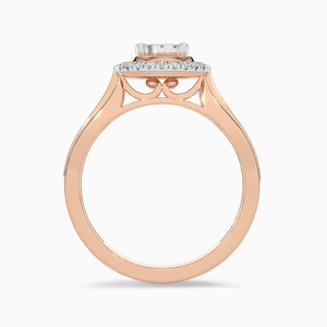 Bague de fiançailles en or rose et diamants, taille brillant rond, design couronne classique, bijoux fins pour femme - Product Image 2