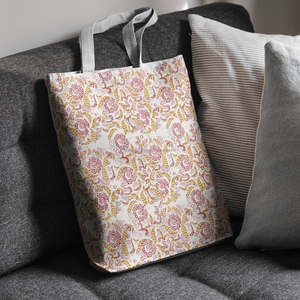 Bolsa de Ropa de Algodón Estampada a Mano, Bolso de Mano de Moda, Bolso de Hombro Elegante para Viajes, Compras, Uso Diario Informal - Product Image 4