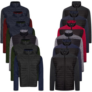 Chaqueta Acolchada con Capucha para Hombre, con Cuello Alto y Cierre de Cremallera, Informal, Resistente al Viento, para Invierno, Corte Regular, Logotipo Frontal - Product Image 3