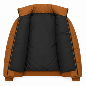 Veste matelassée pour homme à marque privée, personnalisée avec impression 3D, fermeture éclair frontale, rembourrée, hiver, col montant, poignets côtelés, vente en gros OEM - Product Image 5