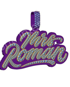 Collar con colgante de letra y número personalizado, estilo hip hop, con incrustaciones de diamantes de moissanita VVS en plata de ley 925, con inicial, nombre o logotipo, para hombre. - Product Image 1