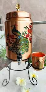 Enfriador de Agua de Cobre Ecológico, Diseño Retro, Construcción de Doble Pared para una Vida Sostenible, Enfriamiento Natural de Metal Reutilizable - Product Image 3