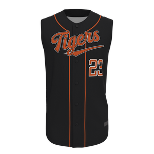 Premium Sleeveless Baseball Jersey Full Button Quick Dry Breathable Custom Team Uniform Sublimation Sports <b>Shirt</b> - Product Image 1