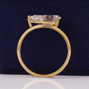 Women's WHITE Gold Pear Cut Diamond Engagement Ring Prong Setting Classic Style - Product Image 2