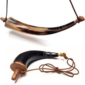 Flacon de poudre artisanal en corne naturelle, motif animal, pour fusil à canons, équipement de chasse, matériel de survie en extérieur - Product Image 2