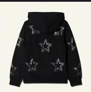 Sudadera con Capucha Personalizada para Hombre, Diseño Casual, Color Sólido, Forro Polar Teñido, con Pedrería, Resistente al Viento, Impermeable y Transpirable para Invierno - Product Image 2