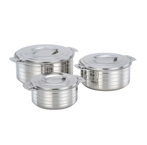 Casserole moderne en acier inoxydable ronde avec couvercle, compatible lave-vaisselle, compatible tous types de cuisinières, finition polie, design durable - Product Image 2
