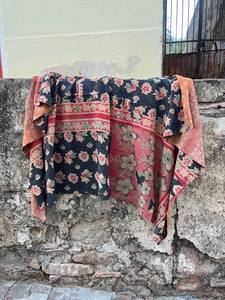 Premium Cotton Kantha Vintage Block Printed Reversible Quilt Artisan Handmade Indian <b>Bedding</b> for Bedroom Décor - Product Image 4