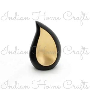 Urna Funeraria de Latón Negro para Mascotas, Recipiente Decorativo para Cenizas en Forma de Lágrima, Contenedor Conmemorativo, Decoración para el Hogar, Artesanía India Ecológica - Product Image 3