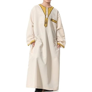 Embroidery Print Fashion Stylish Kids <b>Thobes</b> Plus Size Chest Pocket Jubbah Kids Boys <b>Thobes</b> Breathable OEM Wholesale - Product Image 1