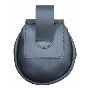 Custom Logo Vegan Faux Soft Leather Mini Highland <b>Backpack</b> Men’s Drawstring <b>Small</b> Scottish Daypack with Flap Closure - Product Image 4