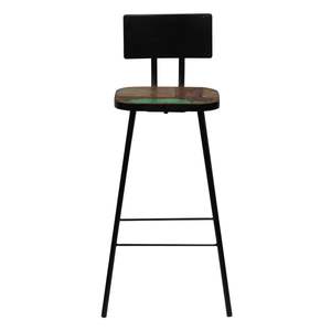 Ensemble de 4 tabourets de bar multicolores en bois recyclé massif et en acier multicolore - Product Image 2
