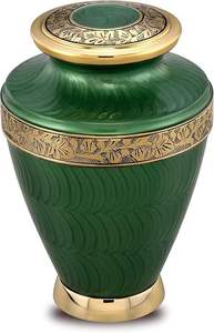 Luxury Natural Metal Funeral Urns Premium Finished Memorial Cremation <b>Container</b> for Adult Ashes Home Memorial Decor At Best Rate - Product Image 5