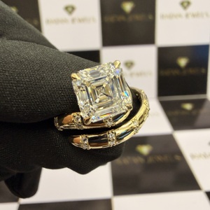 Lab Grown Diamond Vintage <b>Fine</b> Jewelry 14k 18k Gold Ascher Cut Diamond <b>Ring</b> IGI Certified Solitaire Engagement <b>Fine</b> <b>Ring</b> - Product Image 6