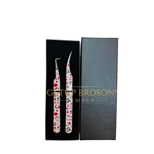 Pince à épiler GETUP BROSONS IMPEX GBI-EET-1209 en acier inoxydable avec revêtement papier, pointe lisse de précision et manche à motifs - Product Image 4
