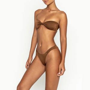 Conjunto de Bikini Personalizado con Logotipo Impreso, para Mujer, Invierno, 100% Nailon, Corte Cheeky, Espalda Descubierta, Cuello Redondo, Ajuste Regular, Transpirable, Secado Rápido - Product Image 2