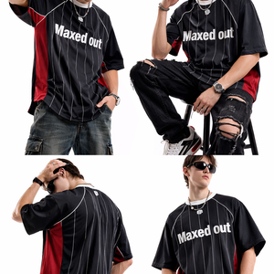 Camiseta Deportiva de Fútbol Americano para Hombre, en Oferta, de Poliéster con Rayas, Manga Raglán, Estilo Urbano, con Logotipo Personalizado, Producción al por Mayor OEM - Product Image 6