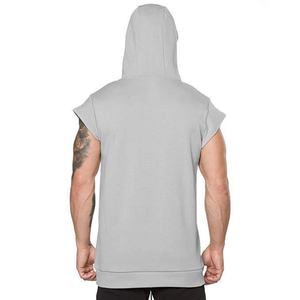 2026 Custom Logo Wholesale Comfortable and Breathable <b>Men</b> Short Sleeve Hoodie Gym Fitness <b>Sleeveless</b> <b>Hoodies</b>. - Product Image 4