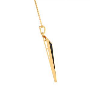 Collier pendentif géométrique triangulaire ajouré en émail noir avec diamant - Product Image 4