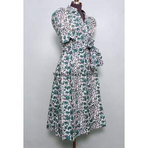 Vestido de Fiesta Moderno para Boda, Estilo Dulce, Vestido de Verano, Estampado Floral Hecho a Mano, Algodón, Canguro, Hermoso Vestido Casual de Línea A para Mujer - Product Image 5