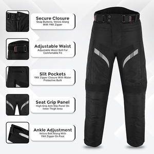 Pantalones de Motocicleta de Cuero Impermeables para Hombre Samroz Sports con Protectores Extraíbles para Motociclismo en Todas las Estaciones - Product Image 2
