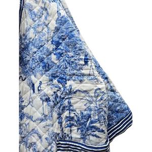 <b>Women</b> Quilted <b>Kimono</b> Robe Blue Floral Print Short Sleeve Cotton Lounge Sleepwear Thermal Winter Coat GIFT FOR HER - Product Image 4