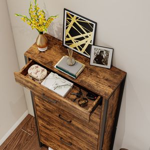 Slim Freestanding scarpiera con 3 cassetti nascosti Organizer manico in metallo rustico marrone per ingresso soggiorno - Product Image 2