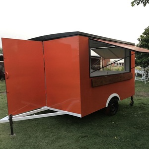 Remorque alimentaire mobile en acier inoxydable à 2 roues, double essieu, avec cuisinière et four, cuisine mobile pour la restauration, résistante à la rouille - Product Image 1