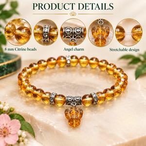 Bracelet extensible en alliage de zinc avec perles de Bouddha en citrine naturelle, cristal jaune, cadeau, bijoux de méditation - Product Image 3