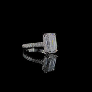 14K ทองคำขาว5.01กะรัต D สีแล็บแหวนหมั้นเพชรขนาด11x8มม. เพชรเม็ดกลมมรกตตัดสีทองของขวัญแต่งงาน - Product Image 2