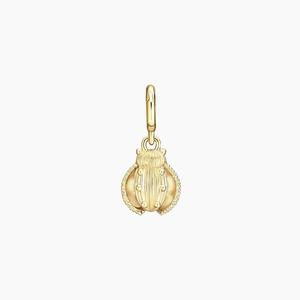 Collier en diamant avec pendentif coccinelle et chaîne à maillons trombone - Product Image 2