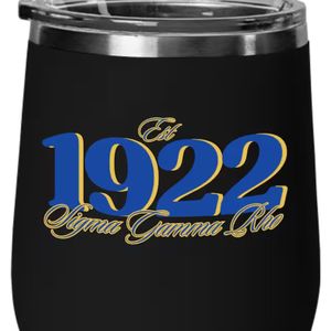 Sigma Gamma Rho Inspired Wine Tumbler Stainless Steel Insulated Stemless Cup Reusable Sorority Style <b>Hot</b> <b>Cold</b> Beverage - Product Image 5