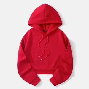 Women Solid Color Crop <b>Top</b> Loose Drawstring Hoodies Sweatshirt Simple and Versatile Trendy Ladies Long Sleeve Hoodies Streetwear - Product Image 1
