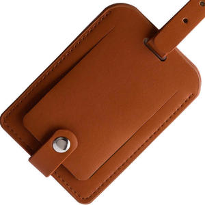 Étiquette de bagage d'aéroport en cuir véritable d'usine, étiquette de valise, étiquette de sac de voyage, logo personnalisé de luxe, fait main, tendance - Product Image 4