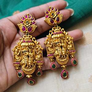 Fashion Jewelry Set Krishna Radha Long Haram Design - Product Image 3