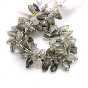 Cuentas facetadas de cuarzo rutilado negro natural AAA, cuentas de piedras preciosas perforadas lateralmente para la fabricación de joyas, 7x12-8x13mm, venta al por mayor - Product Image 6