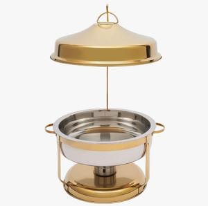 Elegante calentador de alimentos tipo buffet de acero inoxidable de 4.5L con tapa colgante para servir en hoteles, banquetes y restaurantes. - Product Image 3