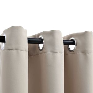 2 pezzi Beige 37 "x 84" tende oscuranti in tessuto con anelli rivestimenti per finestre Beige e mantovane - Product Image 2