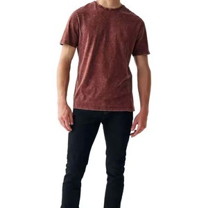 OEM Low MOQ Wholesale Men's Cotton Vintage Acid Wash T Shirts Casual Blank Oversized O Neck Tee Plus Size High Street Man Shirts - Product Image 5