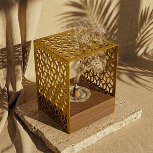 Iconic Artisans Wooden Incense <b>Burner</b> Sandalwood Hand-Made Aromatic Holder All-Season Decorative Eco-Friendly Bakhoor <b>Burner</b> - Product Image 6