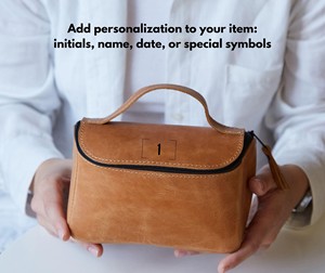 Custom Genuine Leather <b>Toiletry</b> <b>Bag</b> Multi Compartment Travel Dopp Kit <b>Men</b> Waterproof Shaving Cosmetic Wash <b>Bag</b> LYG-0121 - Product Image 6