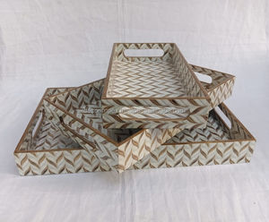 Wholesale Small Bamboo Breakfast <b>Tray</b> Set Unique Bandejas De Bambu Food <b>Serving</b> Platter <b>Party</b> Dessert Bamboo <b>Serving</b> <b>Tray</b> - Product Image 1