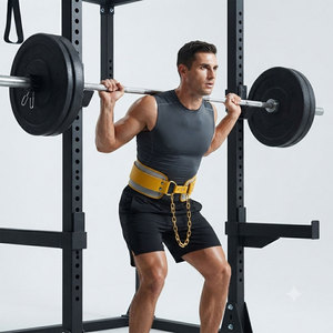 2026 New Arrival Unisex Leather Dipping <b>Belt</b> Adjustable Compression Dip <b>Belt</b> With Long Steel Chain Custom Logo Gym Workout <b>Belt</b> - Product Image 5