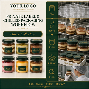Contenant en plastique transparent personnalisé pour tiramisu et <span class=keywords><strong>mousse</strong></span> au chocolat, pot à dessert pour emporter, portion individuelle, marque privée - Product Image 6