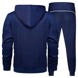 Conjunto Deportivo de Invierno para Hombre con Capucha y Bloques de Color, Sudadera con Cremallera Completa y Pantalones Jogger, Ropa Deportiva Casual para Gimnasio y Running - Product Image 2