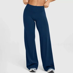 Elastic Waist Loose New Loose Women's Clothing High Waisted Wide <b>Leg</b> Yoga Sports Pants Outdoor Running Straight <b>Leg</b> Pants - Product Image 1