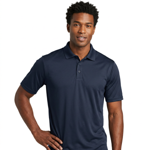 Polo à manches courtes pour homme, couleur unie, séchage rapide, tricoté en polyester, style décontracté, coupe classique, boutons - Product Image 3