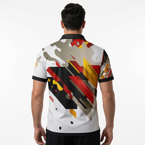 Custom Men Sublimation Polo <b>Shirt</b> for Coaches, Black Collar Sports Team Uniform Jersey with Abstract <b>Camouflage</b> Print - Product Image 1